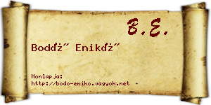 Bodó Enikő névjegykártya