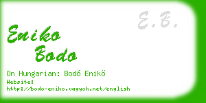 eniko bodo business card